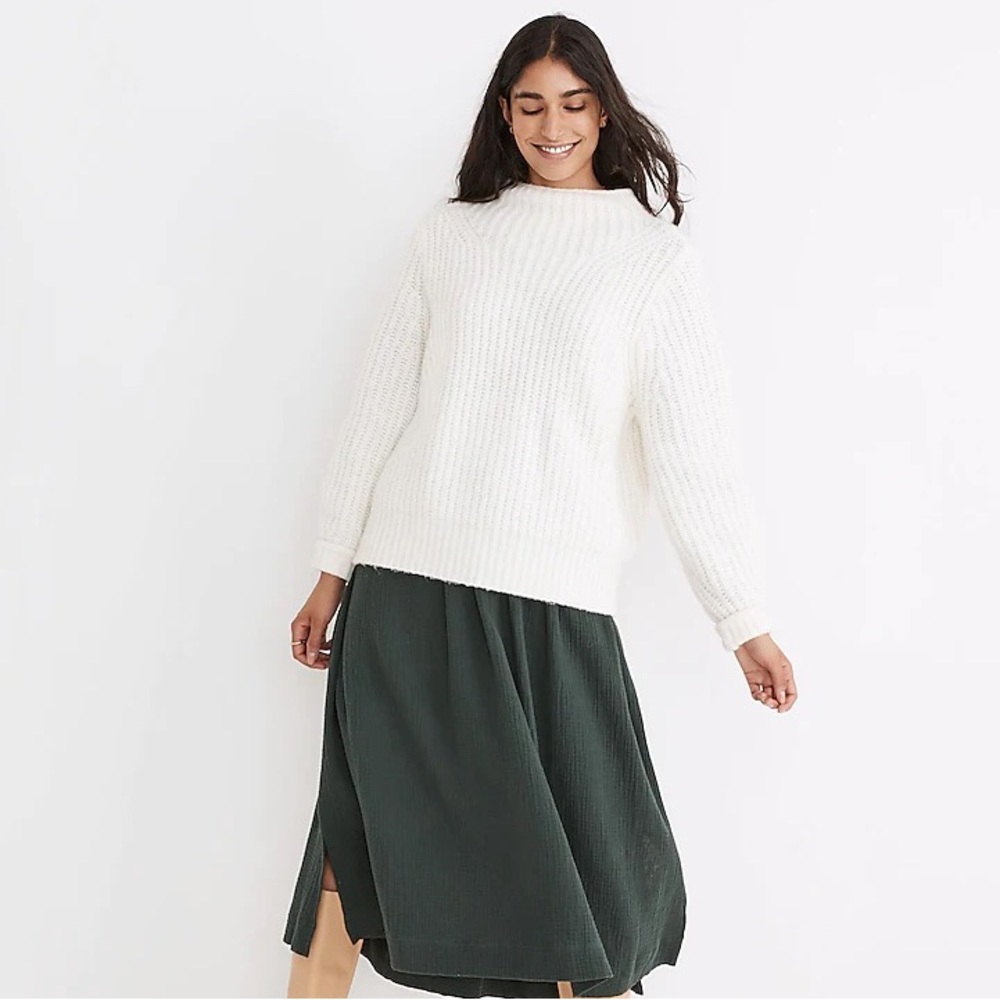 Madewell Cream White Loretto Mockneck Pullover Sweater